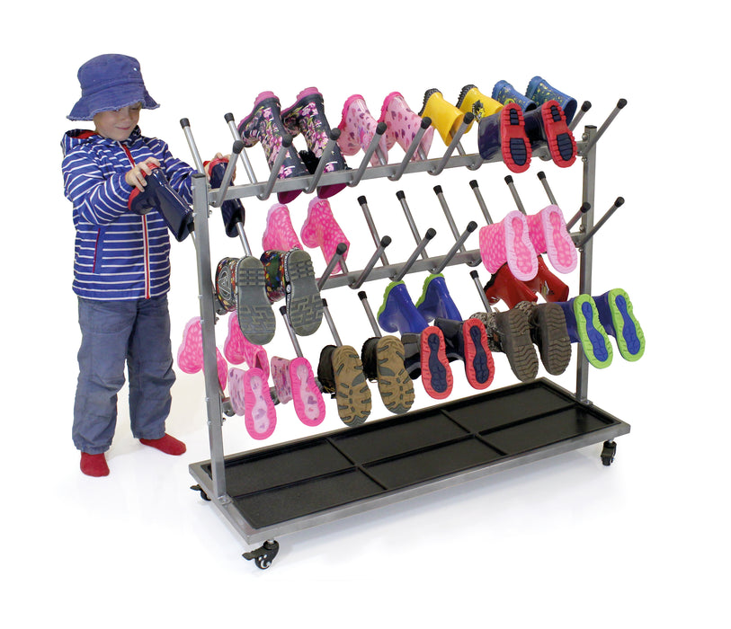 Mobile Welly Boot Storage Trolley (30 Pairs)