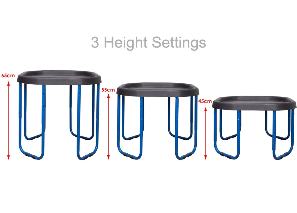 Set of 3 Tuff Trays (100cm) and Stand - Black, Blue & Green