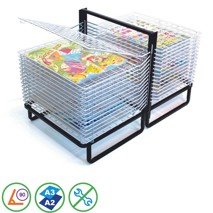 30 Shelf Spring Loaded Floor Drying Rack Educational Toys