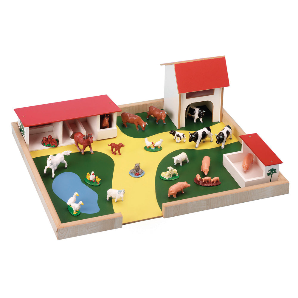 Wooden Farm & Farm Animals Set Educational Toys