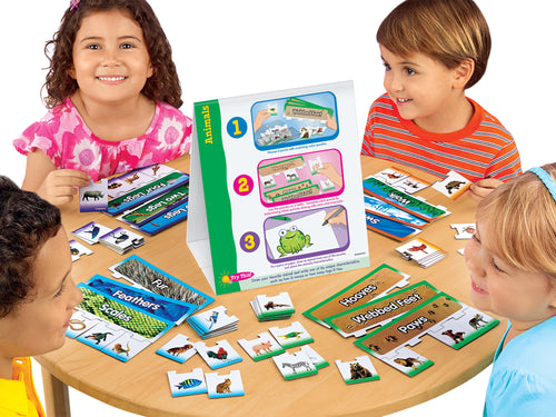 Children playing with Animal Instant Learning Cards