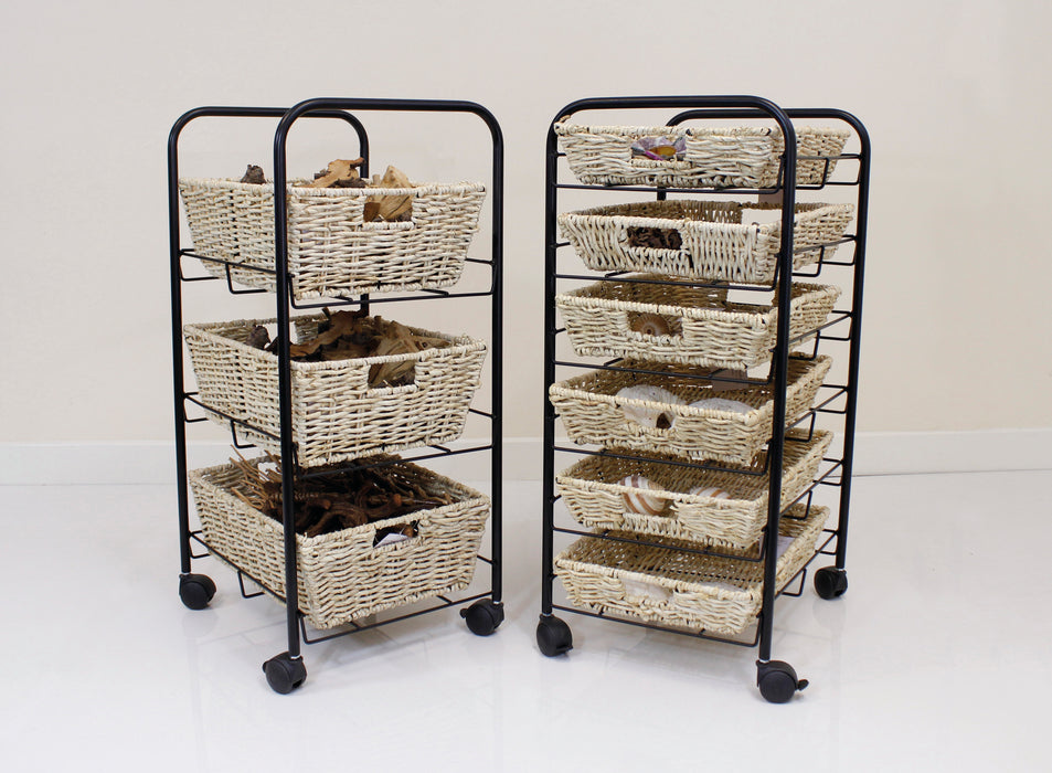 3 Shelf Deep Tray Storage With Maize Baskets