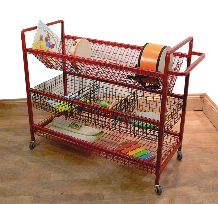 Music Storage Trolley - 3 Wire Middle Basket