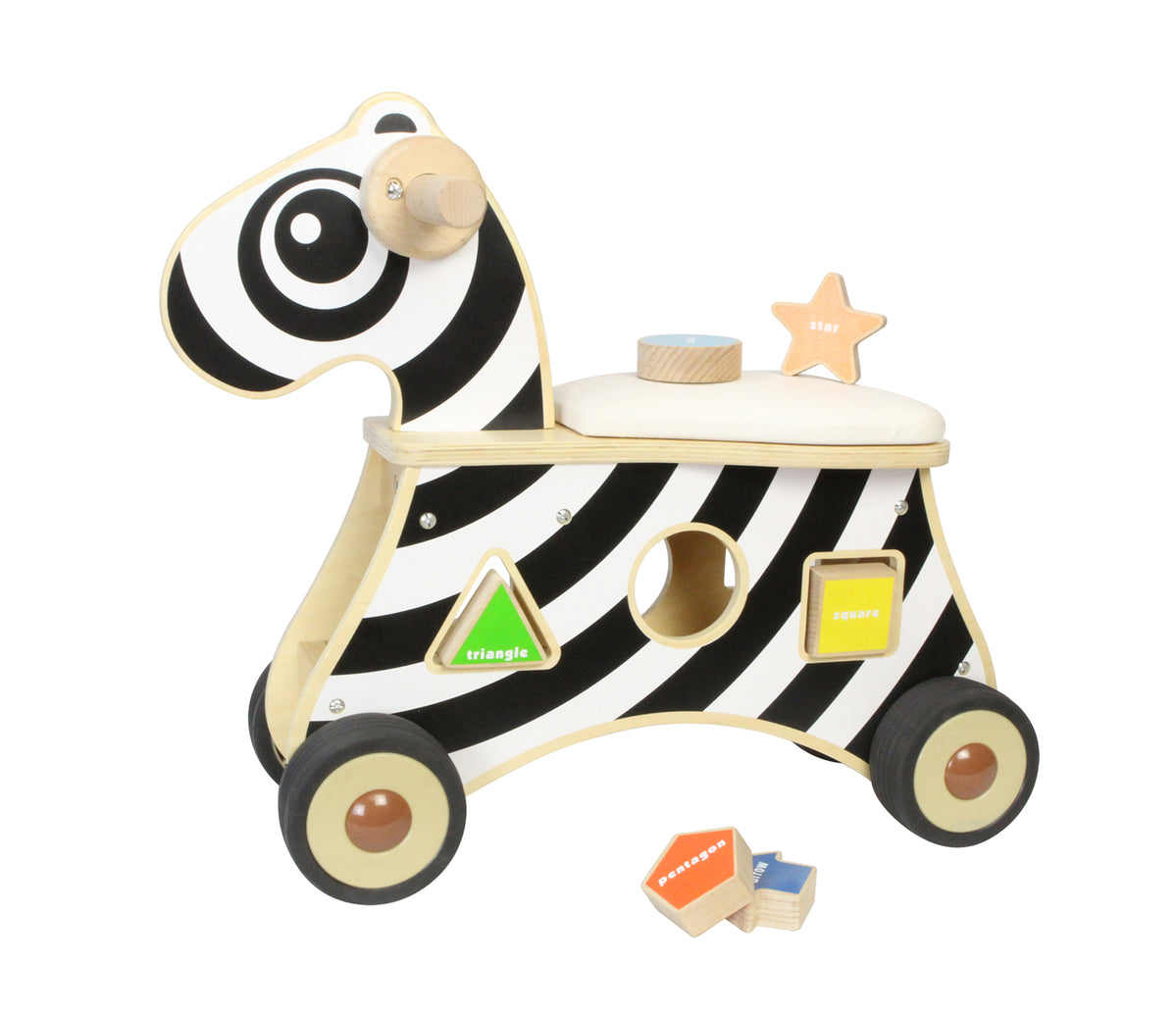 Rideon Shape Sorter Zebra Educational Toys