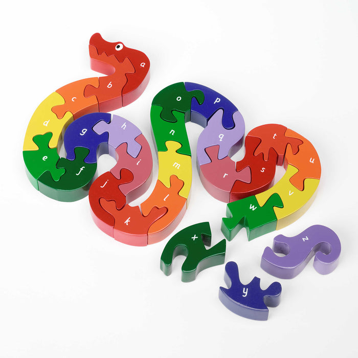 WOODEN DOUBLE SIDED ALPHABET SNAKE