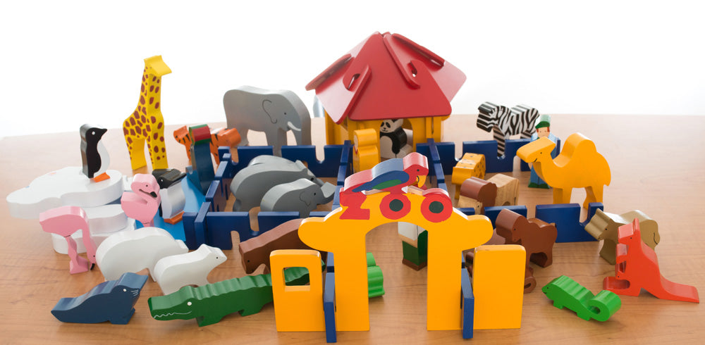 Wooden Zoo Play Set