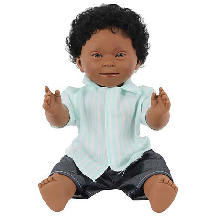 Boy Doll With Down Syndrome With Dark Skin