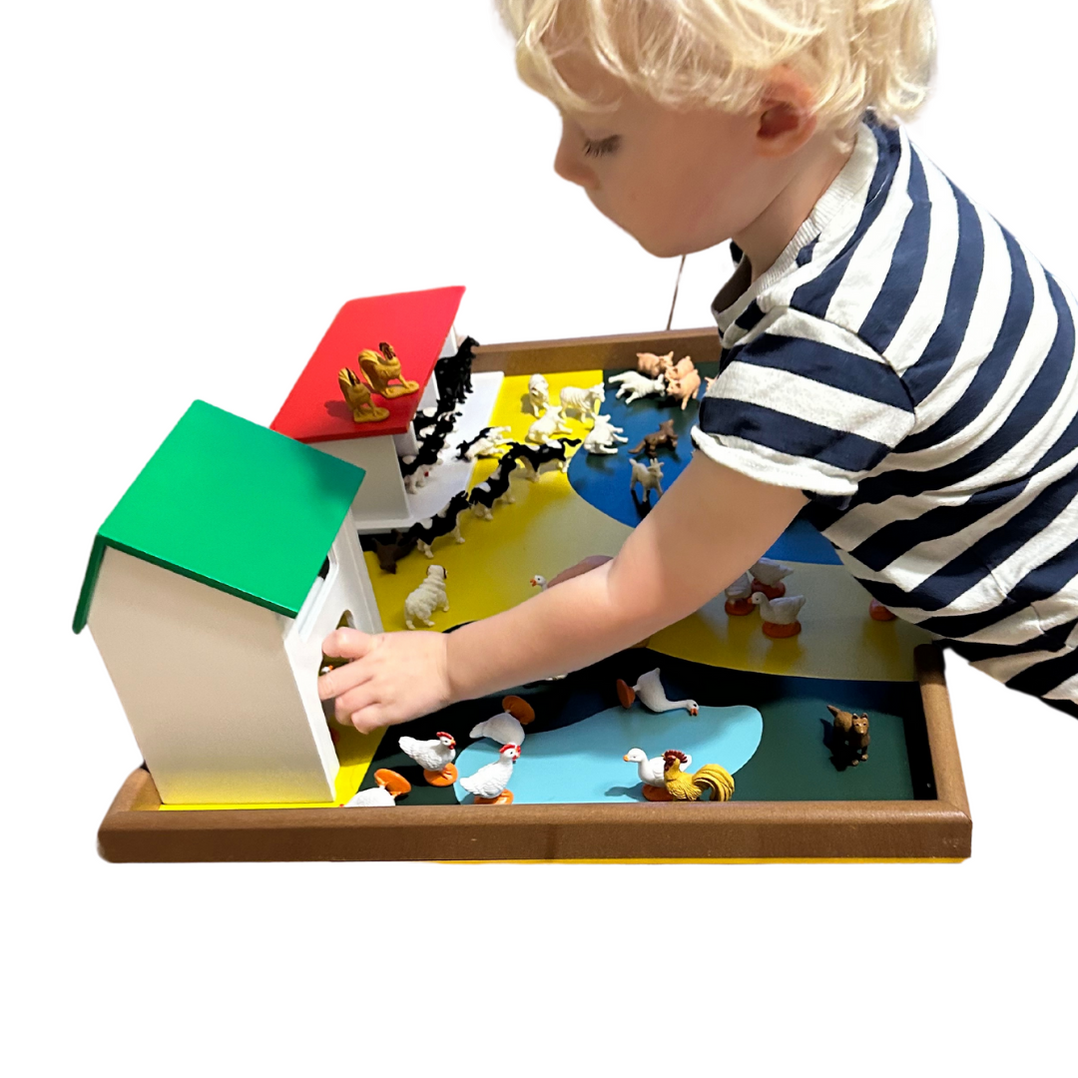 Wooden Farm & Farm Animals Set Educational Toys