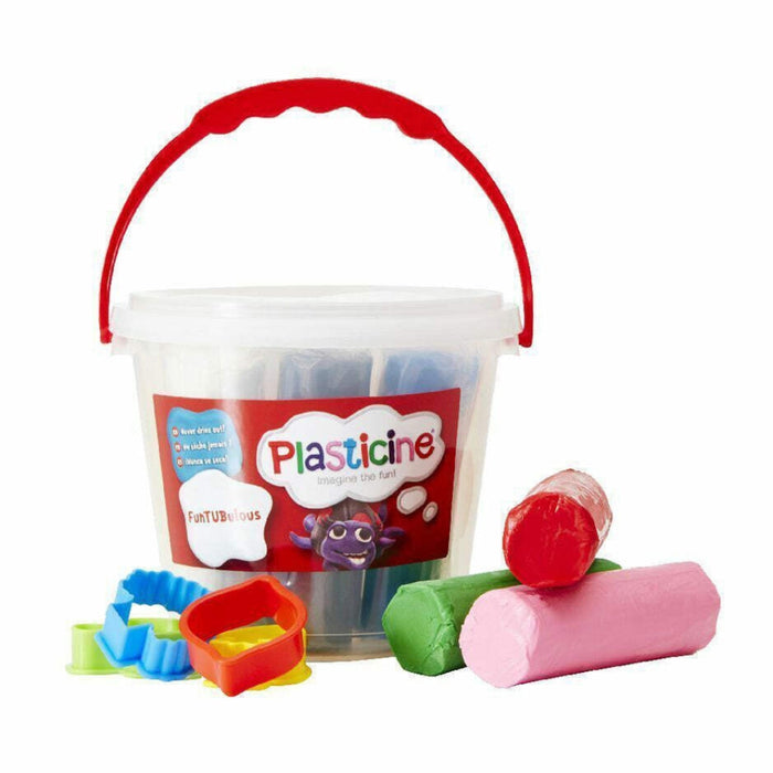 Plasticine FunTUBulous - 8 Colours & 4 Cutters