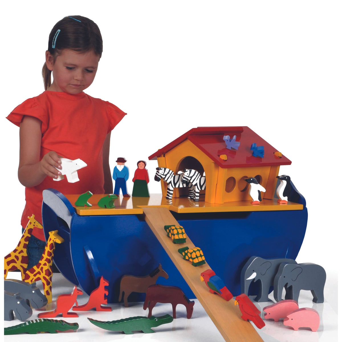 Large Wooden Noah'S Ark Play Set Educational Toys