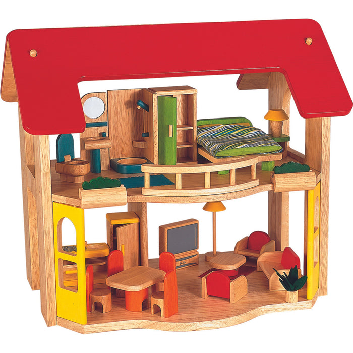 Wooden Dolls House And Furniture